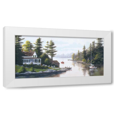 Cottage Country White Modern Wood Framed Art Print by Saunders, Bill