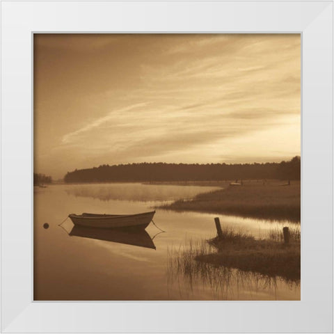 Misty Morning White Modern Wood Framed Art Print by Sleeper, Mike