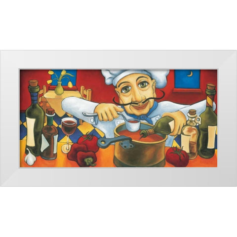 Eduardo White Modern Wood Framed Art Print by Rafuse, Will