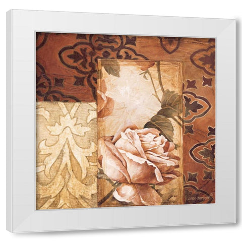 Linen Roses I White Modern Wood Framed Art Print by Thompson, Linda