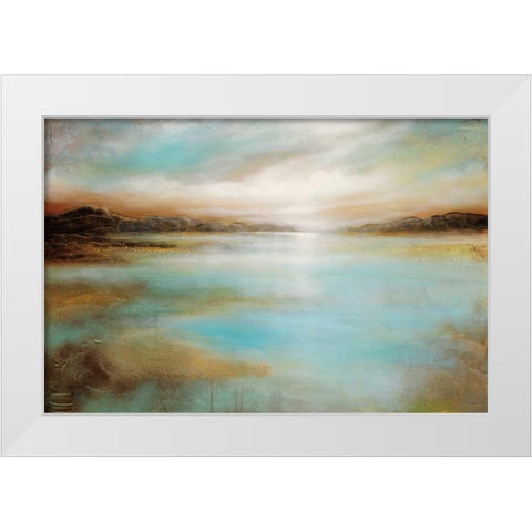 Distant Shores White Modern Wood Framed Art Print by Arnott, Linzy