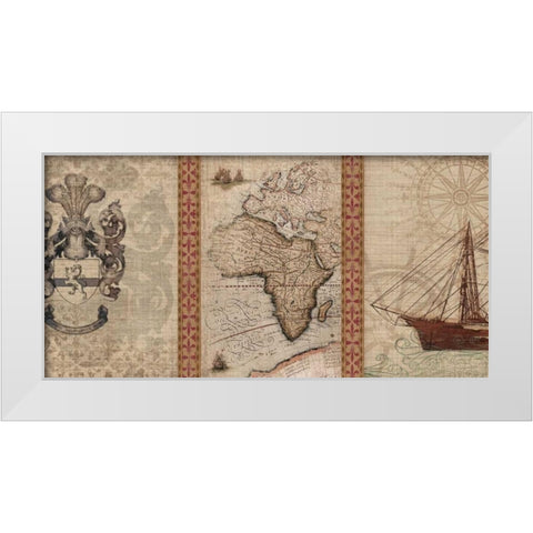 Voyage to Discovery I White Modern Wood Framed Art Print by Amori