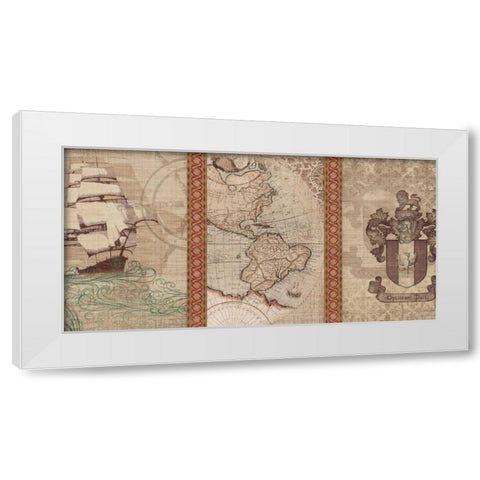 Voyage to Discovery II White Modern Wood Framed Art Print by Amori