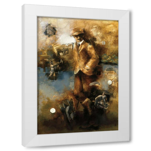 At The Club White Modern Wood Framed Art Print by Azim, Roya