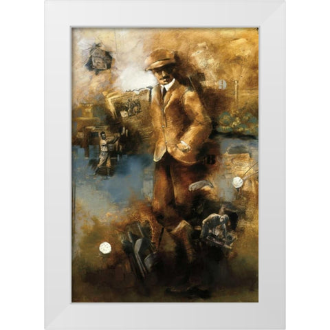 At The Club White Modern Wood Framed Art Print by Azim, Roya