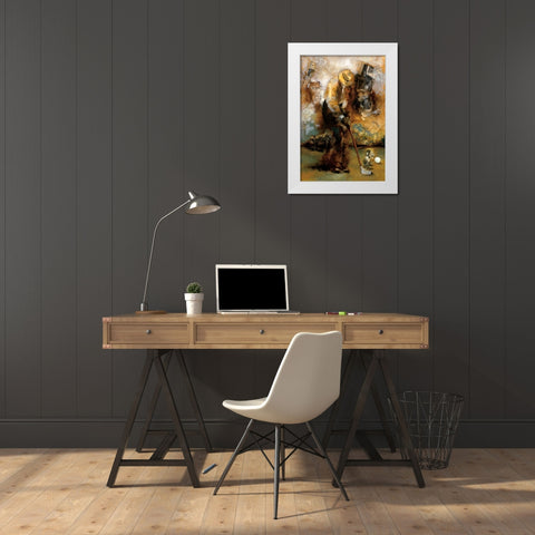 Swingin White Modern Wood Framed Art Print by Azim, Roya