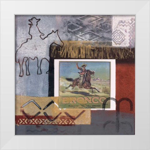 Bronco White Modern Wood Framed Art Print by Bernsen/Tunick