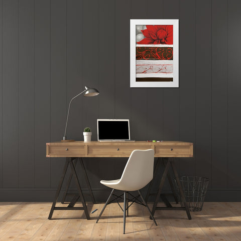 Sumptuous Red White Modern Wood Framed Art Print by Copley, Jasmin Zara