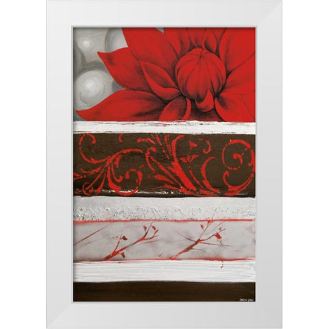 Sumptuous Red White Modern Wood Framed Art Print by Copley, Jasmin Zara