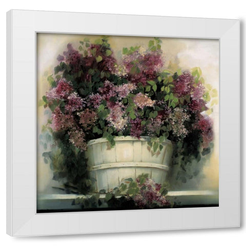 Lilac Gathering White Modern Wood Framed Art Print by Dern, Andrea