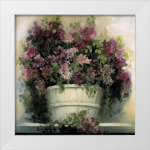 Lilac Gathering White Modern Wood Framed Art Print by Dern, Andrea