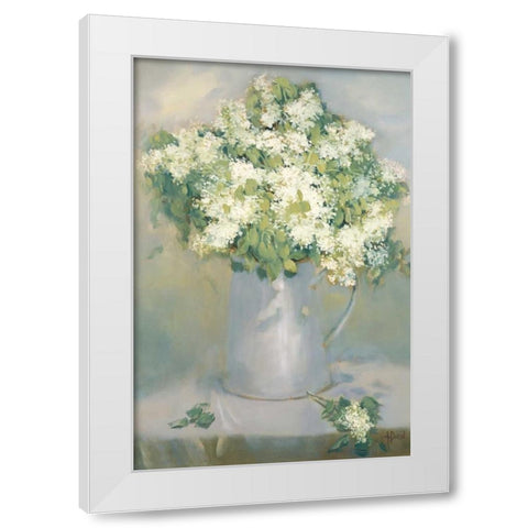 White Lilacs White Modern Wood Framed Art Print by Dern, Andrea
