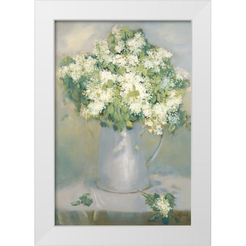 White Lilacs White Modern Wood Framed Art Print by Dern, Andrea