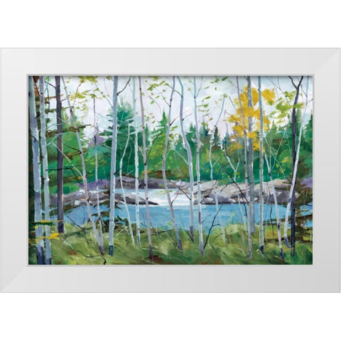 Oxtounge Rapids White Modern Wood Framed Art Print by Forsythe, Graham
