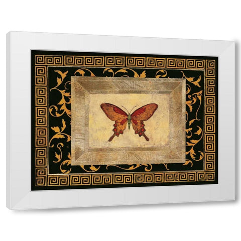 Winged Ornament I White Modern Wood Framed Art Print by Hayes, Alan