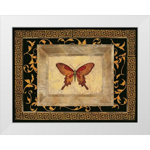 Winged Ornament I White Modern Wood Framed Art Print by Hayes, Alan