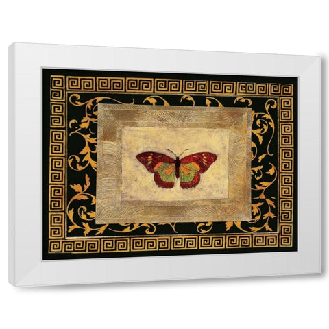 Winged Ornament II White Modern Wood Framed Art Print by Hayes, Alan