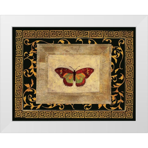 Winged Ornament II White Modern Wood Framed Art Print by Hayes, Alan