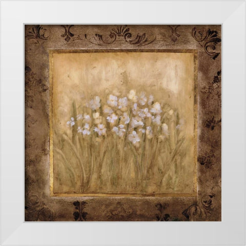 Narcissus White Modern Wood Framed Art Print by Mindeli