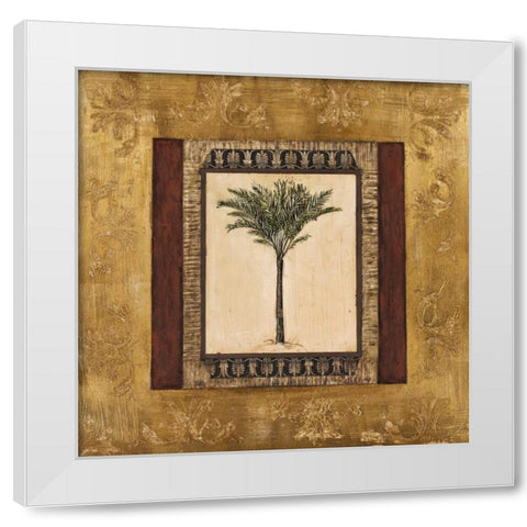 Stately Palm I White Modern Wood Framed Art Print by Mindeli