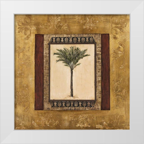 Stately Palm I White Modern Wood Framed Art Print by Mindeli