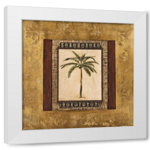 Stately Palm II White Modern Wood Framed Art Print by Mindeli