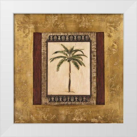 Stately Palm II White Modern Wood Framed Art Print by Mindeli