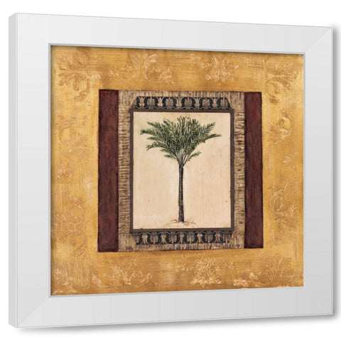 Stately Palm I White Modern Wood Framed Art Print by Mindeli
