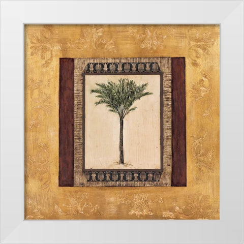 Stately Palm I White Modern Wood Framed Art Print by Mindeli