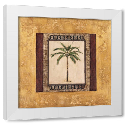 Stately Palm II White Modern Wood Framed Art Print by Mindeli