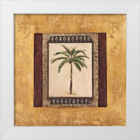 Stately Palm II White Modern Wood Framed Art Print by Mindeli