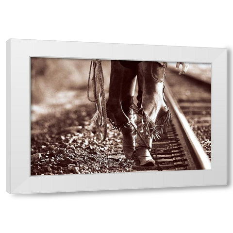 Walking White Modern Wood Framed Art Print by OMara, James