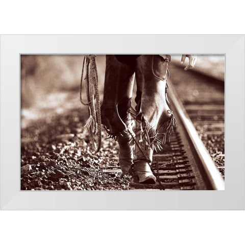 Walking White Modern Wood Framed Art Print by OMara, James