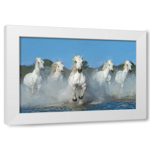 The Beautiful Five White Modern Wood Framed Art Print by Ortega, Xavier