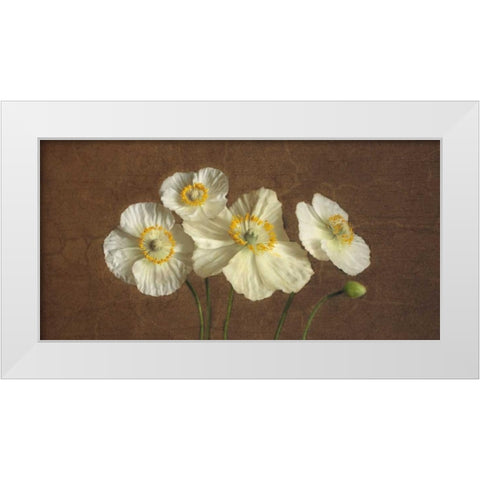 Precious Poppies White Modern Wood Framed Art Print by Pahl, Janel