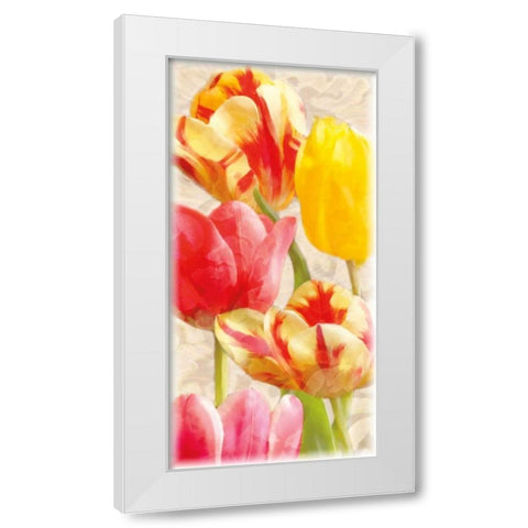 Glowing Tulips I White Modern Wood Framed Art Print by Pahl, Janel