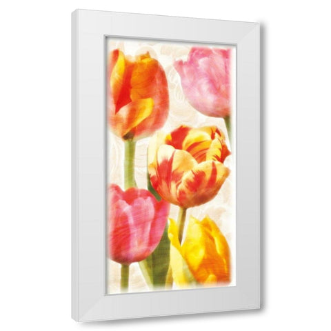 Glowing Tulips II White Modern Wood Framed Art Print by Pahl, Janel