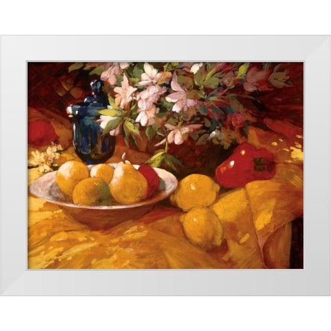 Still Life and Pears White Modern Wood Framed Art Print by Craig, Philip