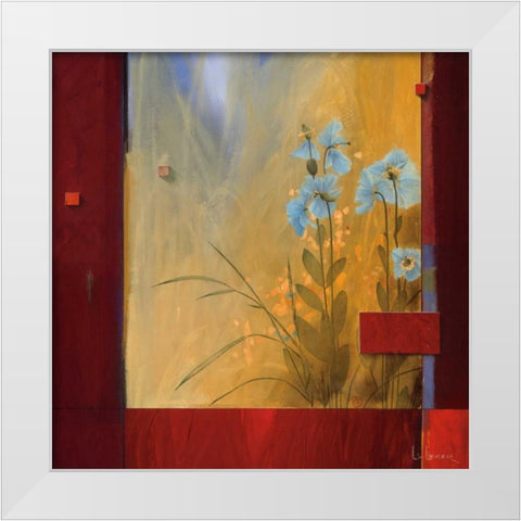 Le Decouverte Du Jardin White Modern Wood Framed Art Print by Li-Leger, Don