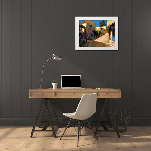 Village in Provence White Modern Wood Framed Art Print by Craig, Philip