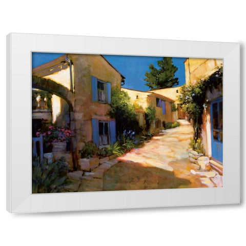 Village in Provence White Modern Wood Framed Art Print by Craig, Philip