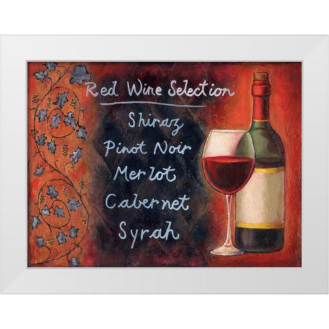 Red Wine Selection White Modern Wood Framed Art Print by Rafuse, Will