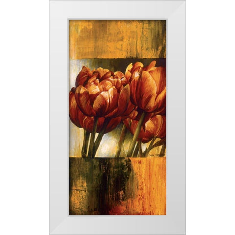 Floral Radiance I White Modern Wood Framed Art Print by Thompson, Linda