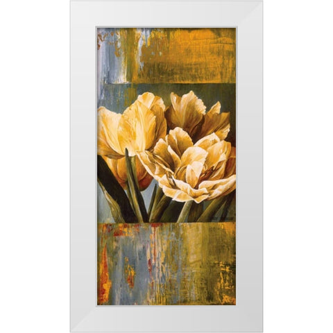 Floral Radiance II White Modern Wood Framed Art Print by Thompson, Linda