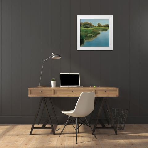 Yellow Sky and Reflection White Modern Wood Framed Art Print by Peterson, Julie