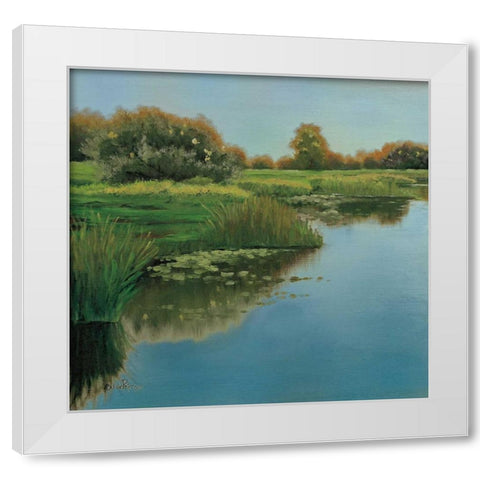 Yellow Sky and Reflection White Modern Wood Framed Art Print by Peterson, Julie