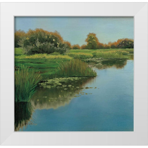 Yellow Sky and Reflection White Modern Wood Framed Art Print by Peterson, Julie