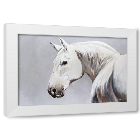 Cheval Blanc White Modern Wood Framed Art Print by Kadmiri, Aziz