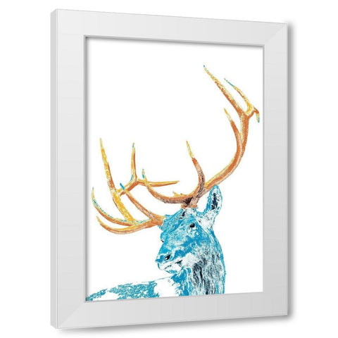 Antlers and All White Modern Wood Framed Art Print by Pelkey, Marvin