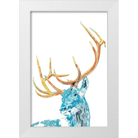 Antlers and All White Modern Wood Framed Art Print by Pelkey, Marvin